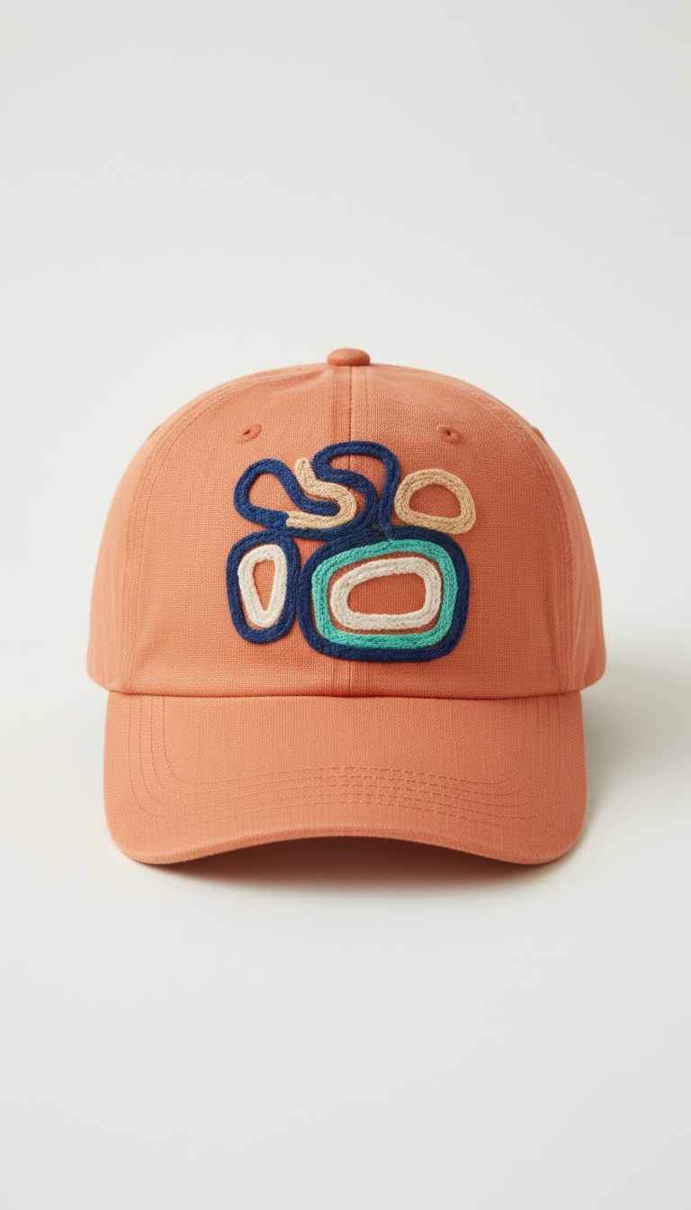 Embroidered hat with artist motif