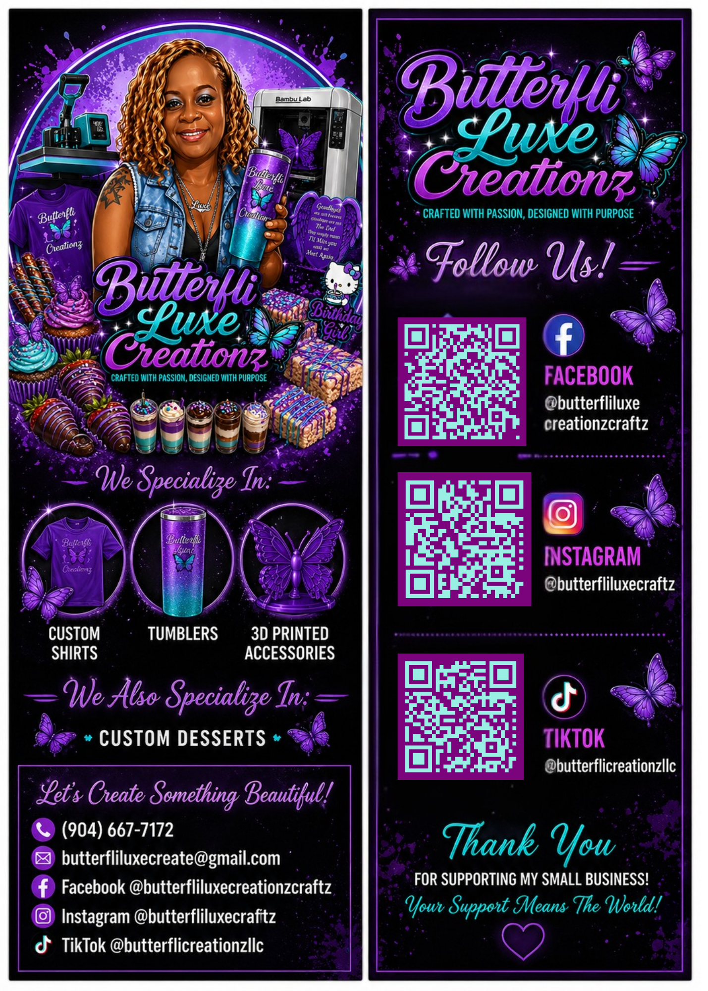 Custom Designed 4x6 business cards