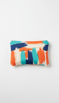 Polyester pouch with brushwork print