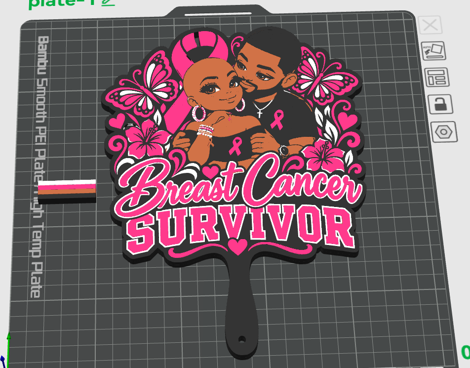 BREAST CANCER SURVIVOR FILE WITH HANDLE STICK (3mf)